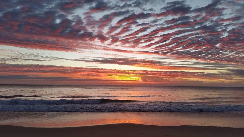 Sunrise over ocean on K'gari (Fraser Island)