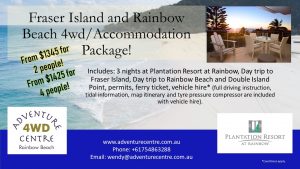 4WD Hire & Accommodation Package Rainbow Beach from $1345