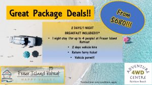 4WD Hire & Accommodation Package Fraser Island