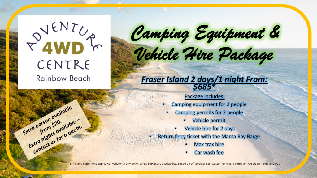 4wd hire & camping package with Rainbow Beach Adventure Centre